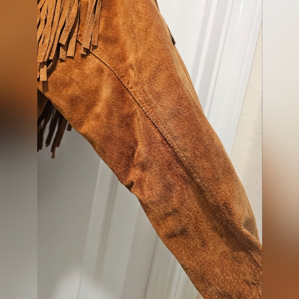 Vintage Wilsons Brown Suede Fringe Jacket Westerncore Cowboy Small - Picture 7 of 9
